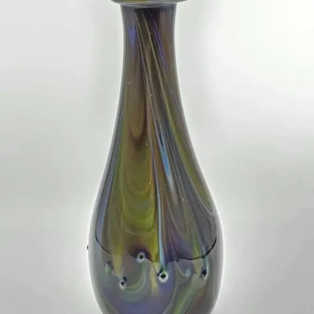 Beautiful Hand Blown Art Vase Signed And Dated 81'